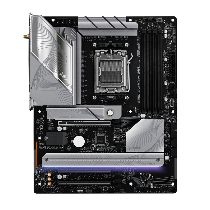 ASROCK B850 LiveMixer WiFi motherboard, socket AM5, AMD B850, ATX, DDR5 image number 3