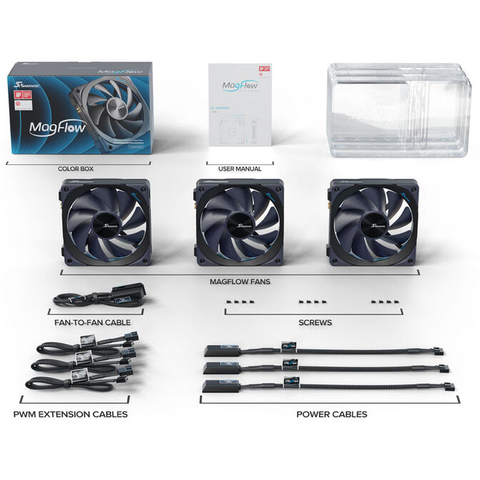 Seasonic MagFlow 1225 PWM Fan - 120mm, 3-pack image number 7
