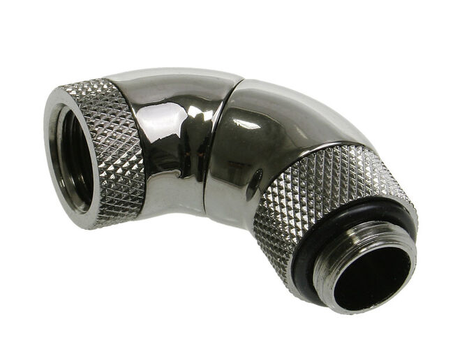 Bitspower Adapter 90 Grad G1/4 Zoll AG auf G1/4 Zoll IG - 3x drehbar, schwarz gl&auml;nzend image number 0