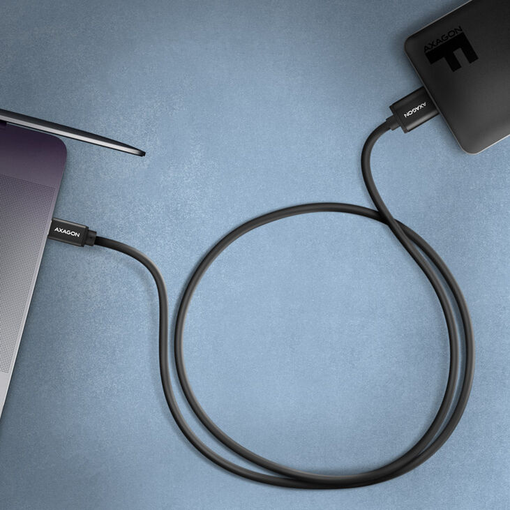 AXAGON BUMM3-CM10AB Kabel Micro-B USB auf USB-C 3.2 Gen 1, schwarz - 1m image number 1