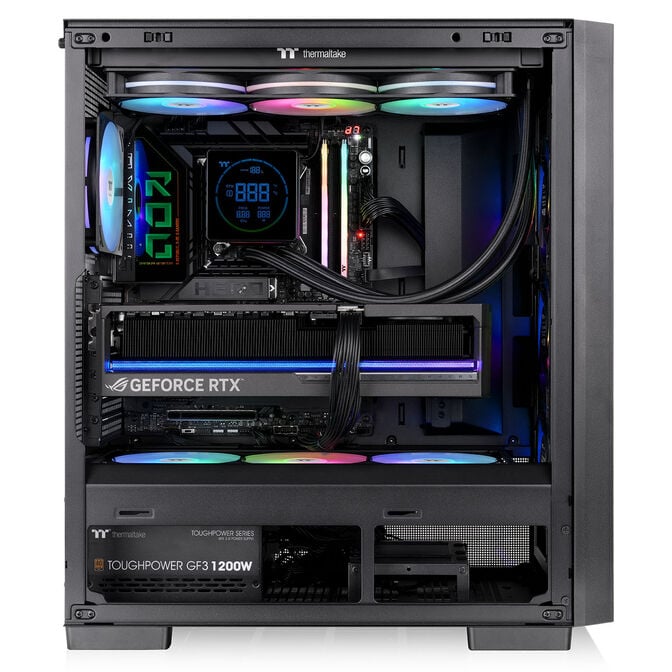 Thermaltake S380 TG ARGB PC-Geh&auml;use, Midi-Tower, ATX, Tempered Glass - inklusive 4x 120-mm-L&uuml;fter, schwarz image number 7
