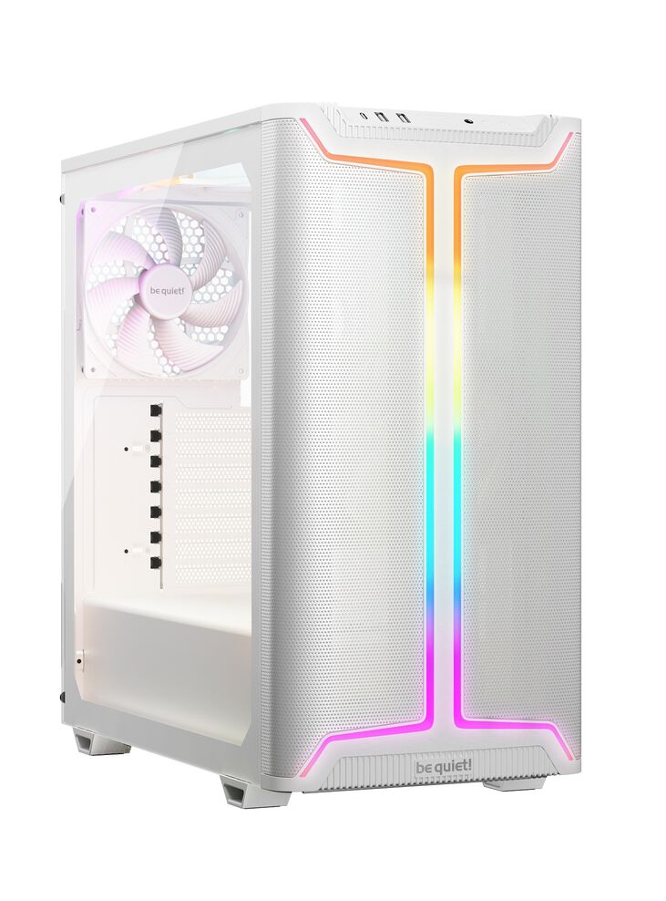 be quiet! Pure Base 501 DX PC-Gehäuse, Midi-Tower, ATX, ARGB, Tempered Glass - weiß image number 0