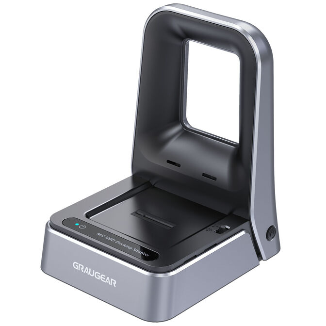 Graugear G-M2DK2-20G M.2 Docking Station, USB 3.2, NVMe and SATA Support, actively ventilated - black image number 0