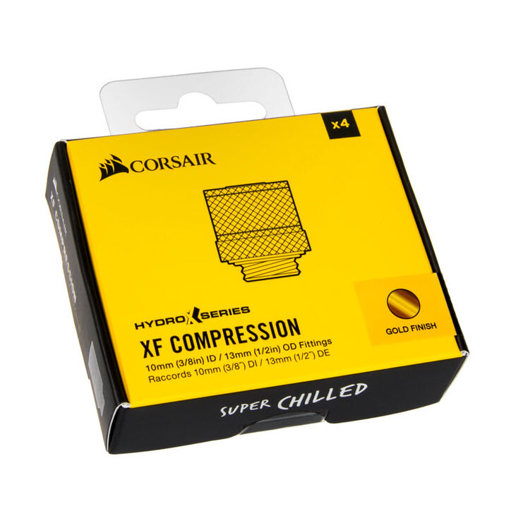 Corsair Hydro X Series XF Compression G1/4 13/10 Fittings Four Pack - gold image number 3