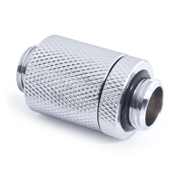 Alphacool ES D-Plug 25.5-40.5mm, G1/4 male thread to G1/4 male thread - chrome image number 0