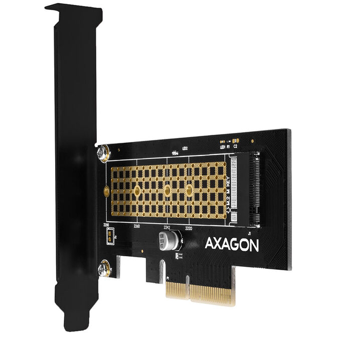 AXAGON PCEM2-N PCIe-3.0-x4-Adapter, 1x M.2-NVMe-SSD, bis 2280 - passive K&uuml;hlung image number 3