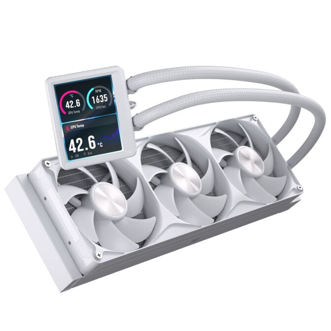 CORSAIR NAUTILUS II 360 RS LCD AiO Water Cooling, 3.5-Inch LCD, FlowDrive 2S, RS II Fans - 360mm, White image number 1
