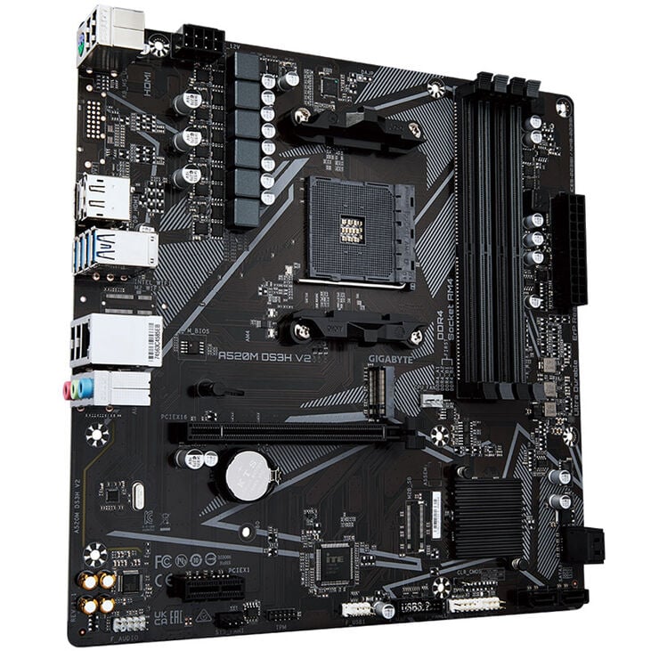 GIGABYTE A520M DS3H V2 motherboard, AM4 socket, AMD A520, Micro-ATX, DDR4 image number 1