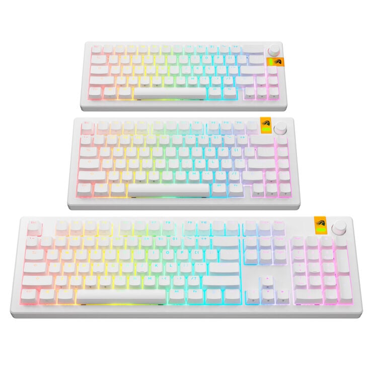 Glorious GPBT Backlit Keycaps, ANSI Layout (US), PBT, Dye-Sub - White image number 6