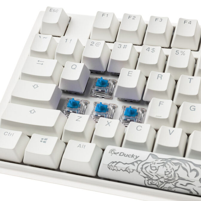 Ducky One 3 Classic Pure White Gaming Keyboard, RGB LED - MX-Blue (US) image number 4