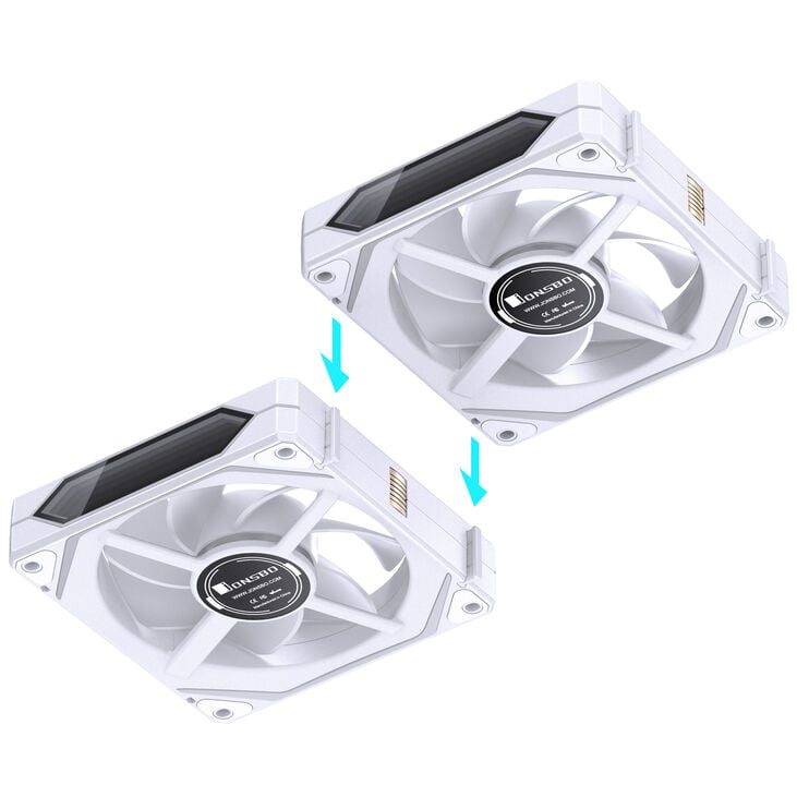 Jonsbo ZL-120W Fan, PWM, ARGB - 120mm, white, 3-pack image number 12