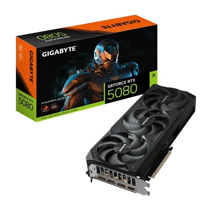 GIGABYTE GeForce RTX 5080 Windforce OC SFF 16G, 16384 MB GDDR7 image number 0