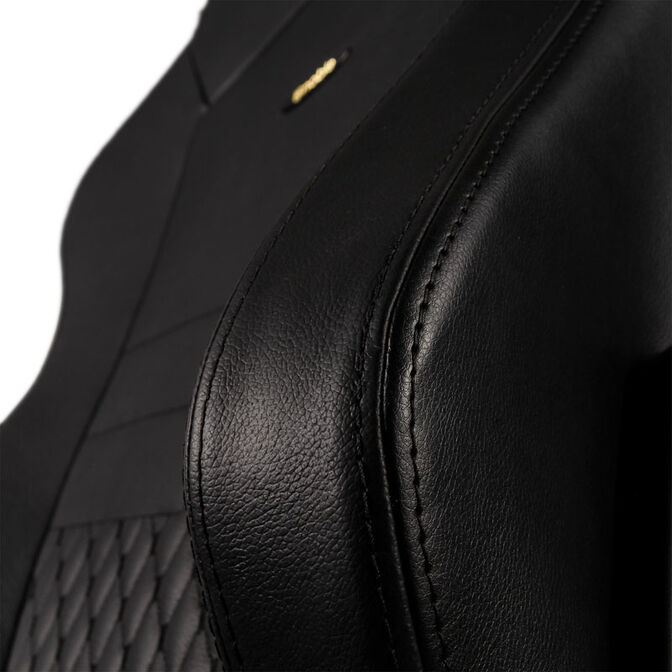 noblechairs HERO Real Leather Gaming Chair - Black/Black image number 6