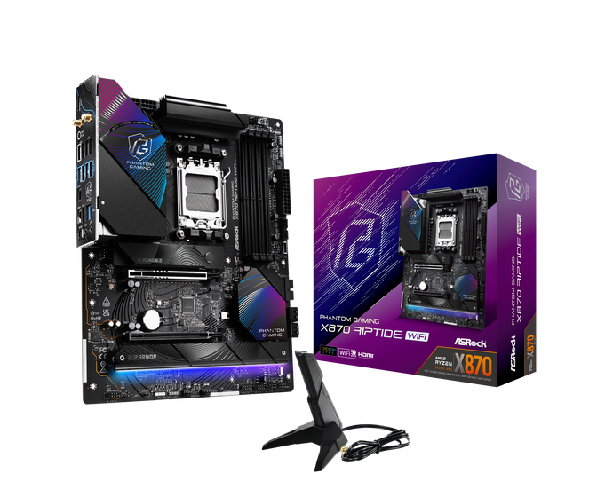 ASRock X870 Riptide WiFi motherboard, Socket AM5, AMD X870, ATX, DDR5 image number 0