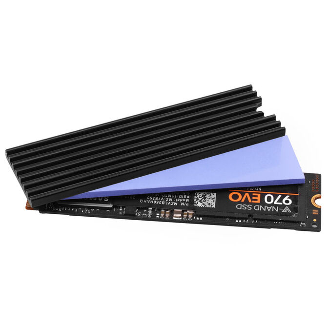 AXAGON CLR-M2L3 passiver M.2-SSD-K&uuml;hlk&ouml;rper - 2280, 3 mm H&ouml;he, Aluminium, schwarz image number 4