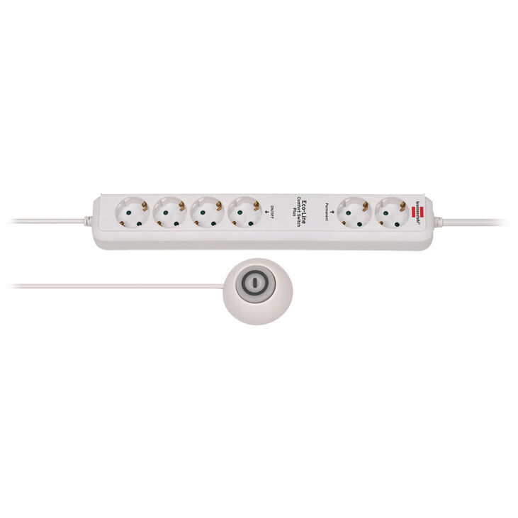 Brennenstuhl Eco-Line Comfort Switch Plus Steckdosenleiste, 6-fach - weiß image number 0