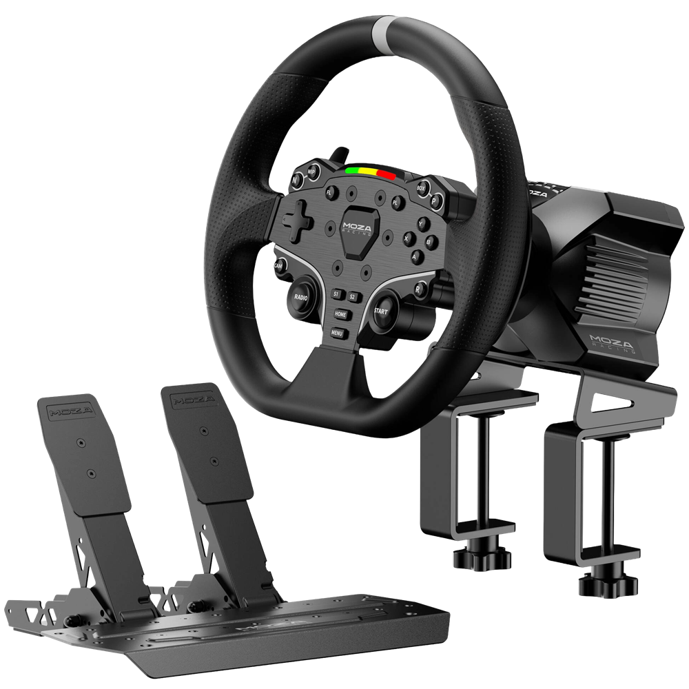 MOZA R3 Lenkrad, Wheelbase und Pedale