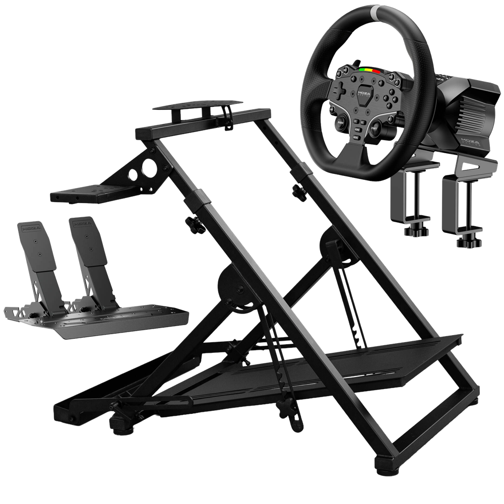MOZA R3 Racing Set und Nitro Concepts C-Racer Wheelstand