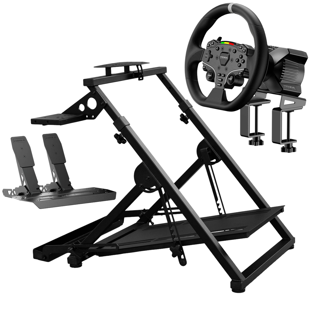 MOZA R3 Racing Set und Nitro Concepts C-Racer Wheelstand