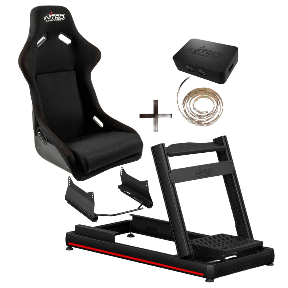 Nitro Concepts E-Racer LED Evo cockpit with seat