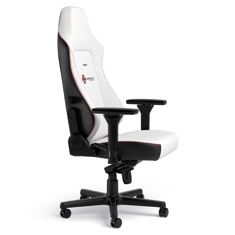 The image shows the noblechairs HERO Gaming Chair - Resident Evil Umbrella Edition.