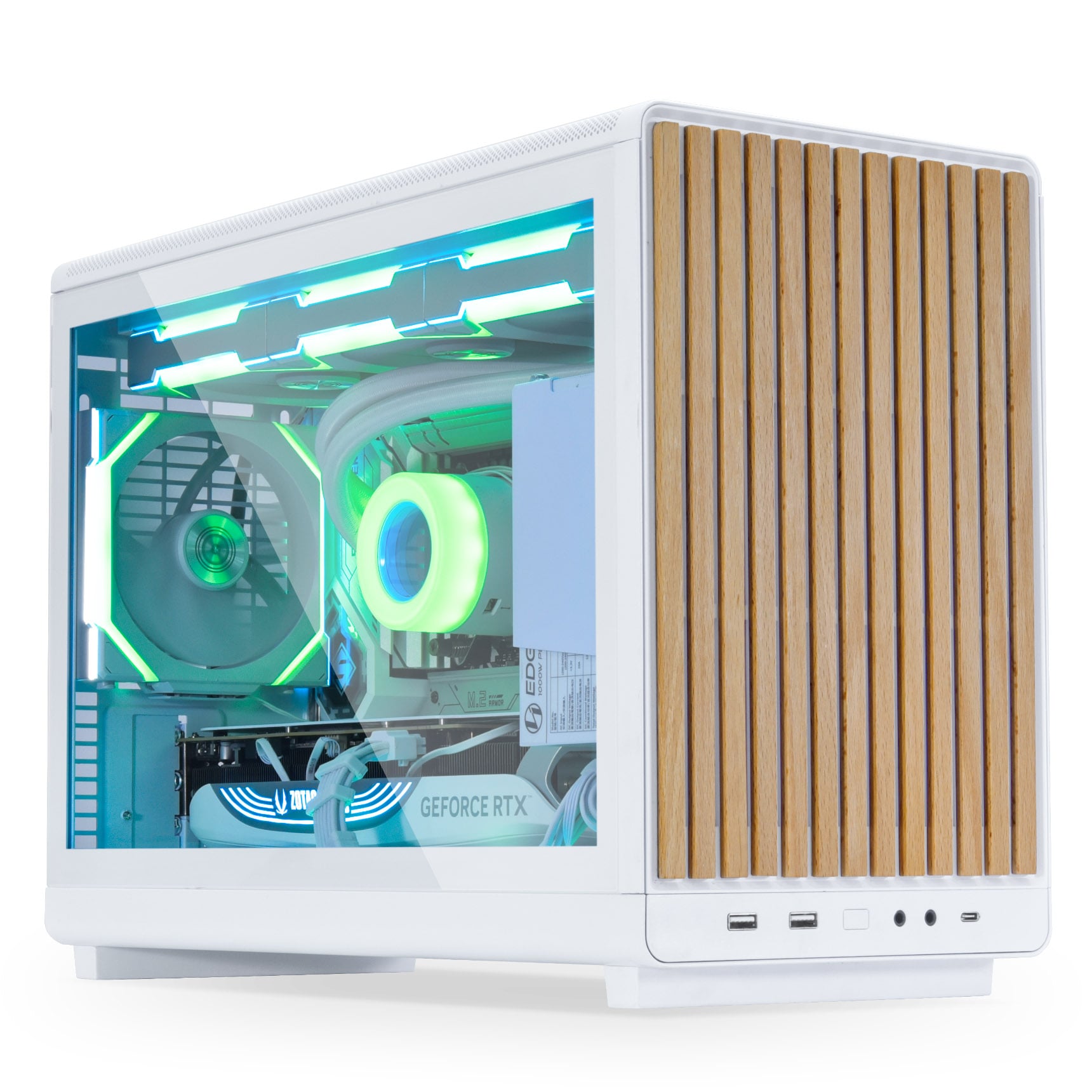 Lian Li DAN Cases A3-mATX Wood Edition PC Case, Tempered Glass