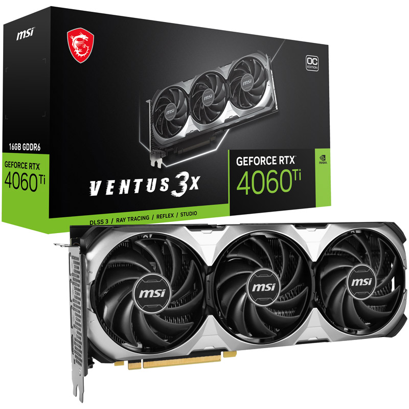 MSI GeForce RTX 4060 Ti Ventus 3X 16G OC, 16384 MB GDDR6