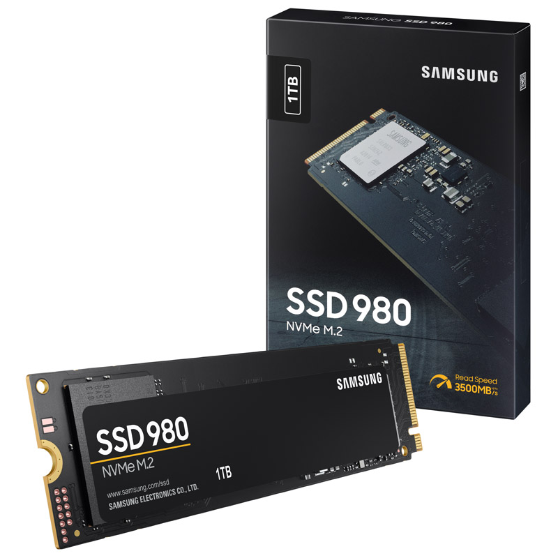 未開封Samsung SSD 980 1TB NVMe M.2 SAMSUNG 980 M.2 2280 1TB PCI-Express 3.0 x4, Internal SSD