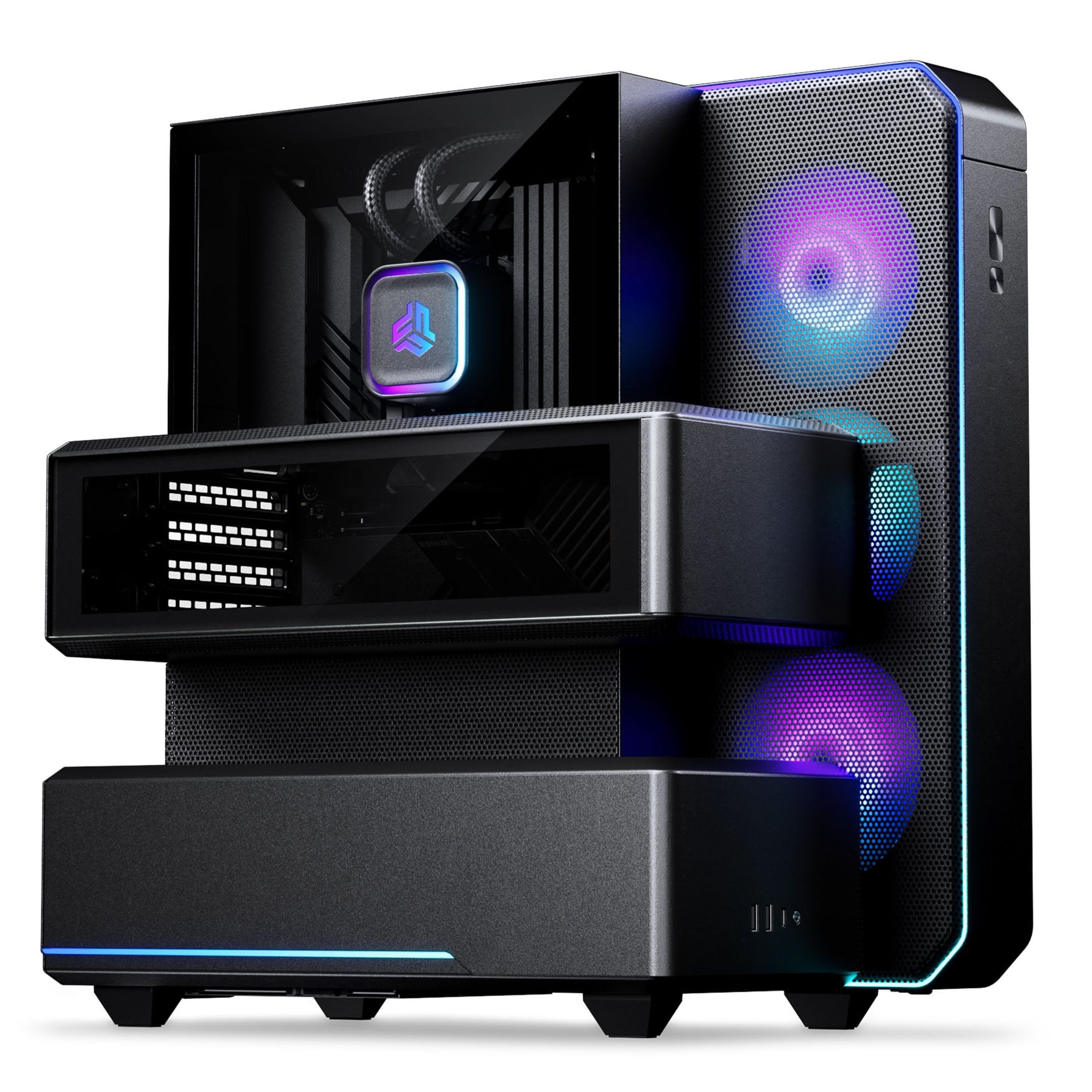 Phanteks EX5 PLUS black PC case with integrated cooling