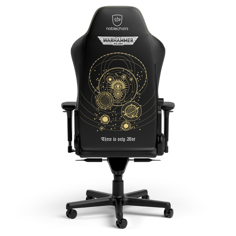The image shows the noblechairs HERO Gaming Chair - Warhammer 40,000 Edition.