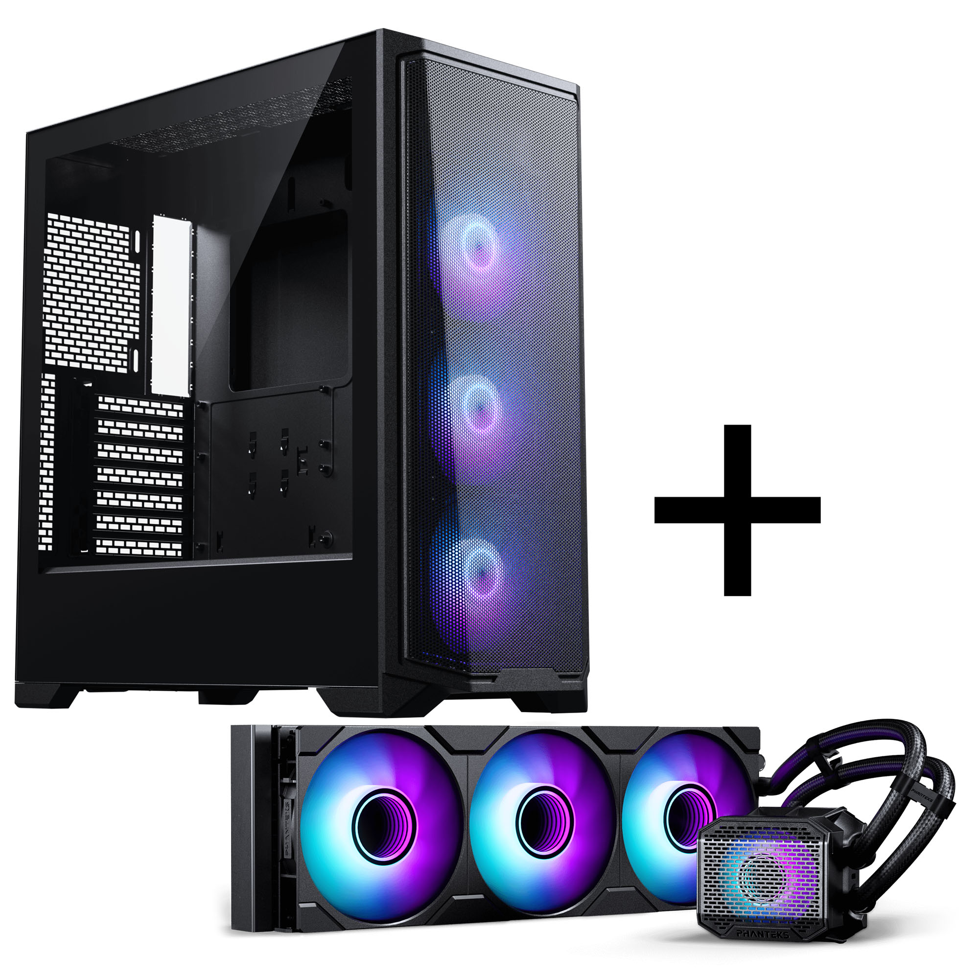 Phanteks Eclipse G370A PC case, 3x 120mm fans, Glacier One 360M25 Gen2 ...