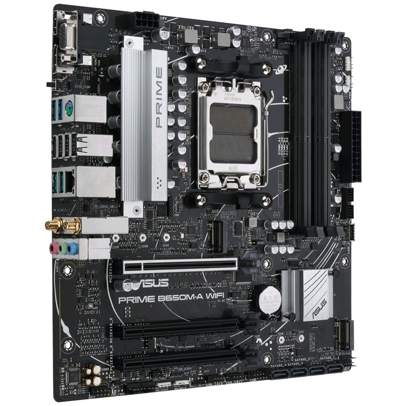Das Bild zeigt das ASUS Prime B650-A WiFi Mainboard.