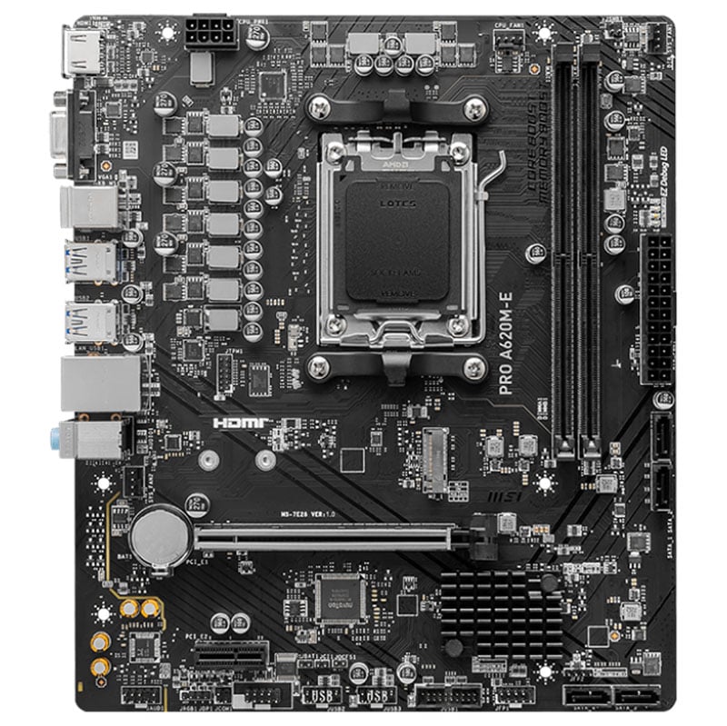 Das Bild zeigt das MSI Pro A620M-E.