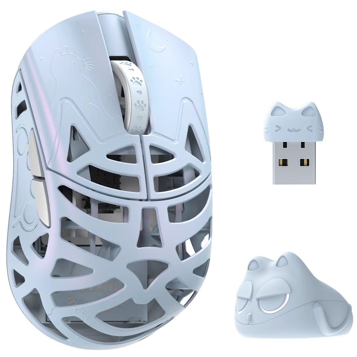 WLMOUSE Beast Miao Gaming Mouse, Omron Optical Switches - Ice Blue