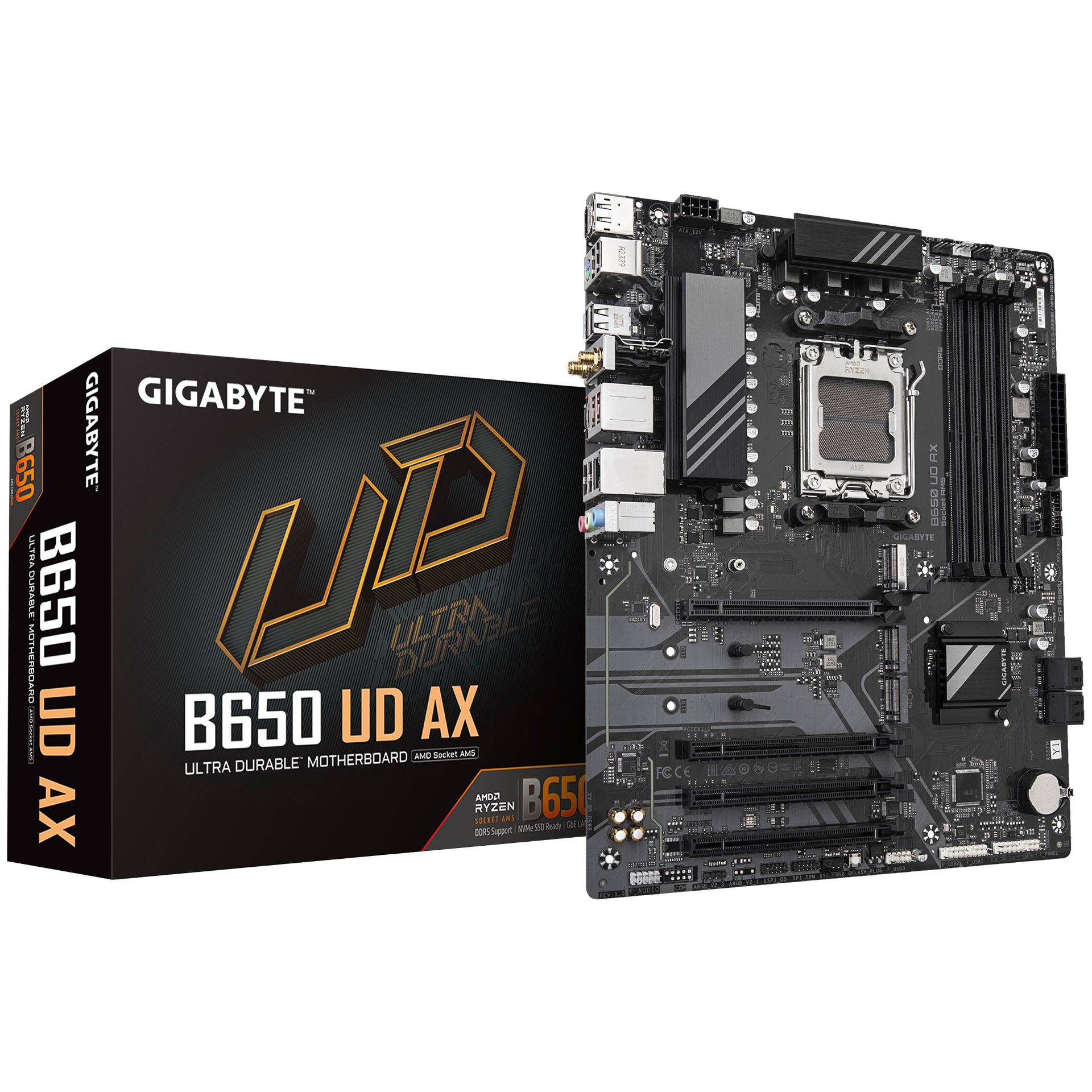 GIGABYTE B650 UD AX motherboard, socket AM5, AMD B650, ATX, DDR5