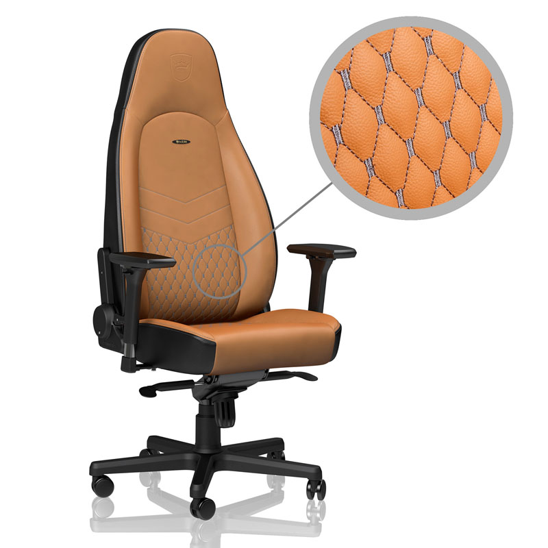 Brown Leather Gaming Gaming Chair Real Noblechairs ICON Real