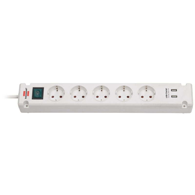 Brennenstuhl Bremounta 5-Way Power Strip With USB Charging
