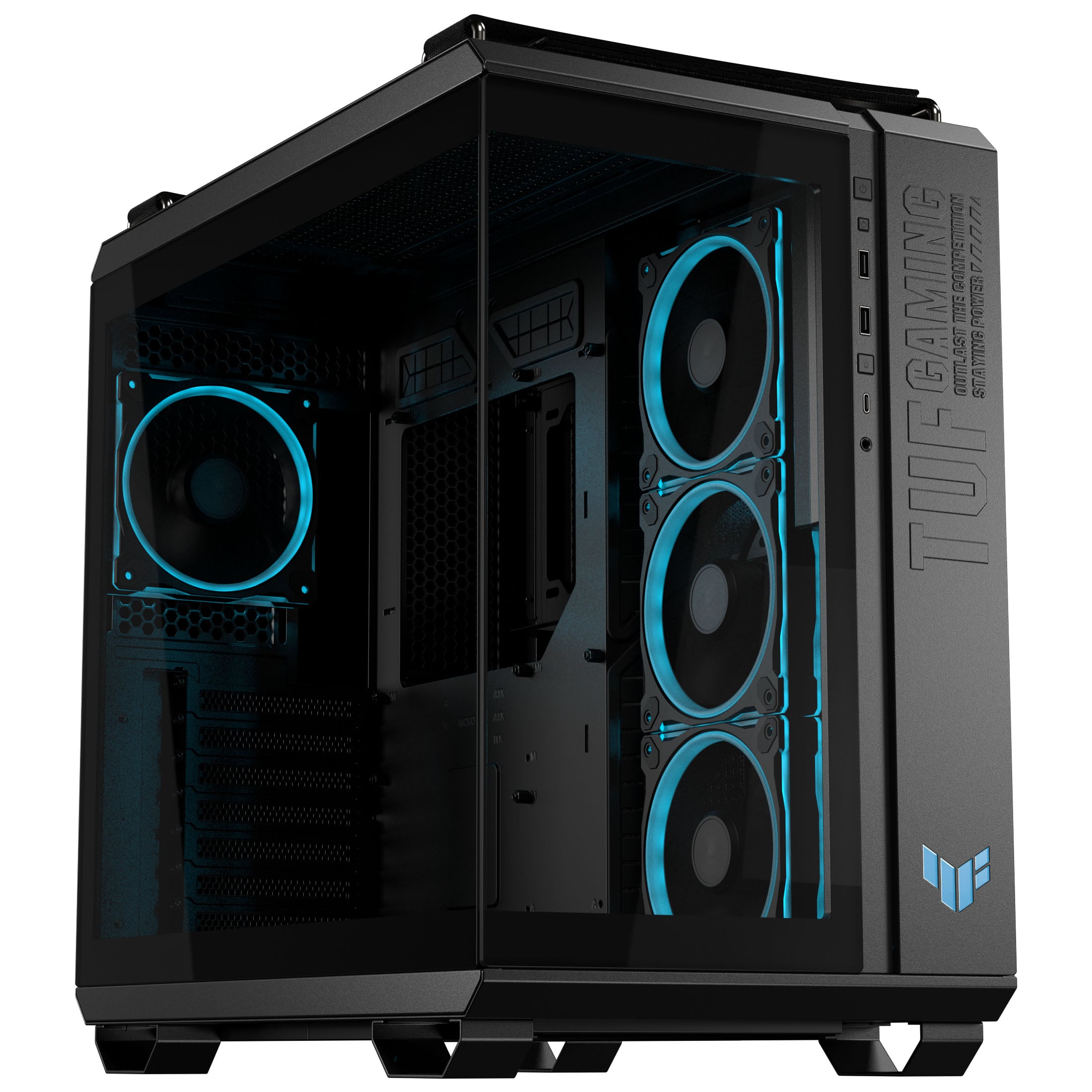 ASUS TUF Gaming GT502 Horizon PC Case, Mid Tower, ATX, Tempered Glass ...