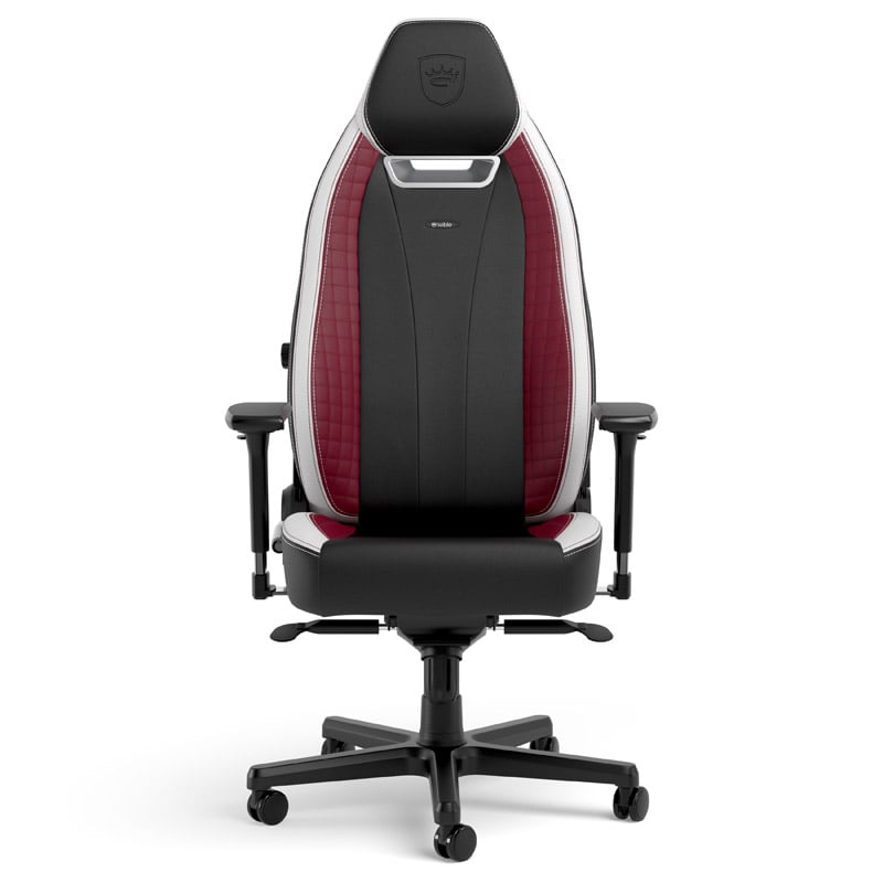 The image shows the noblechairs LEGEND Gaming Chair - Black/Red/White.