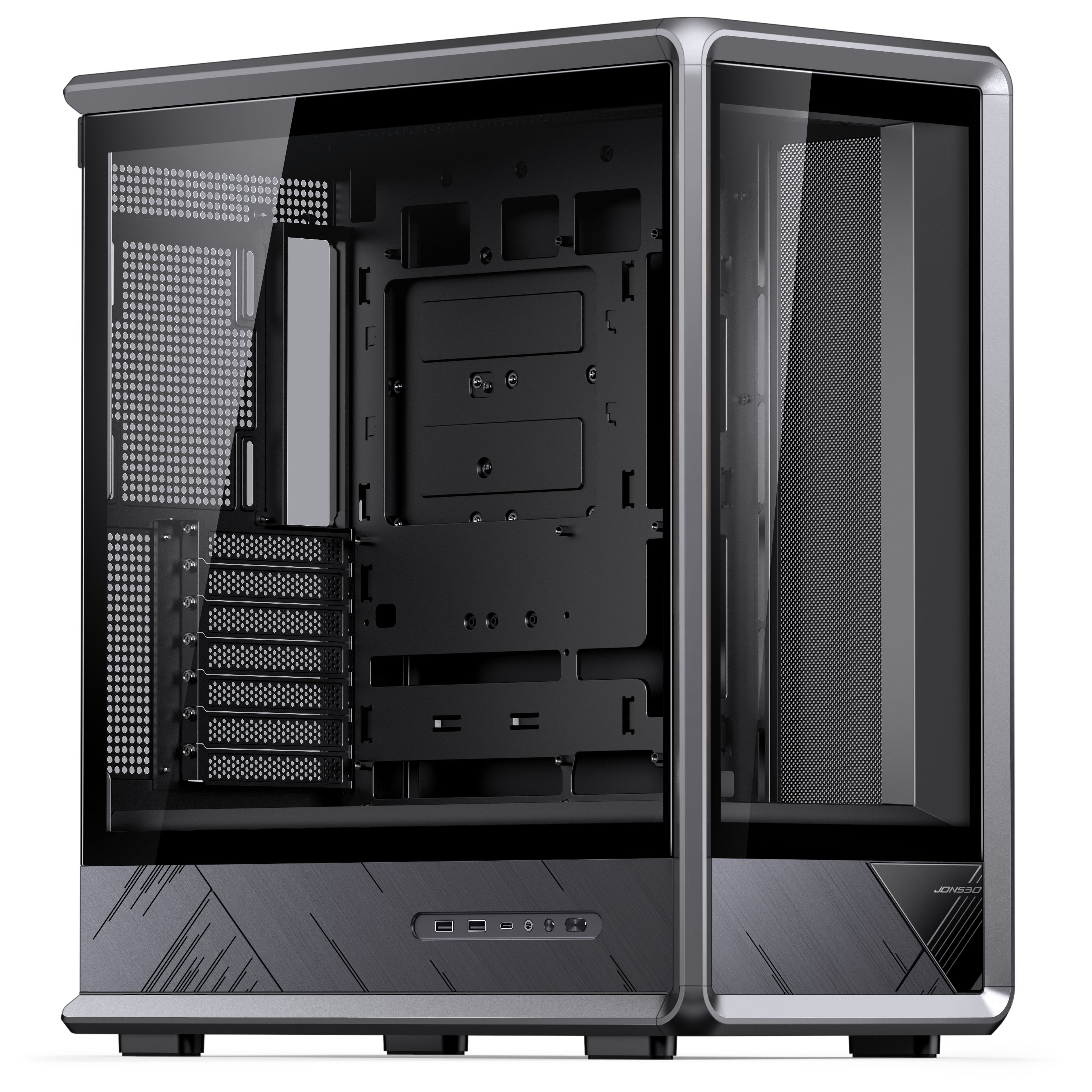 Jonsbo D401 PC Case, Mid-Tower, ATX, Tempered Glass - black