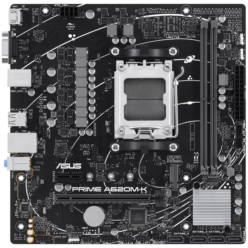Das Bild zeigt das ASUS Prime A620M-K.