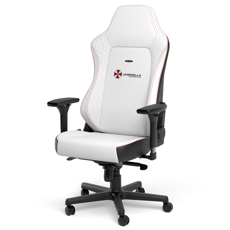 The image shows the noblechairs HERO Gaming Chair - Resident Evil Umbrella Edition.