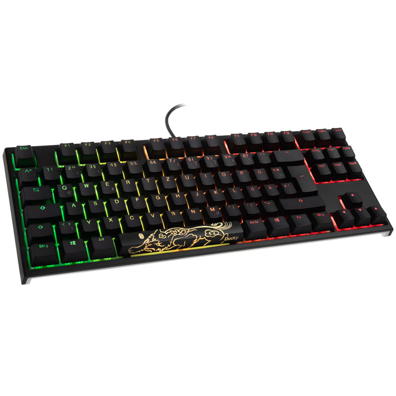 Ducky One 2 TKL PBT Gaming Keyboard, MX-Red, RGB LED - black