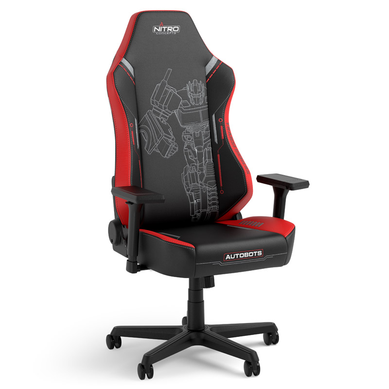 Das Bild zeigt den Nitro Concepts X1000 Gaming Stuhl - Transformers Autobots Edition.