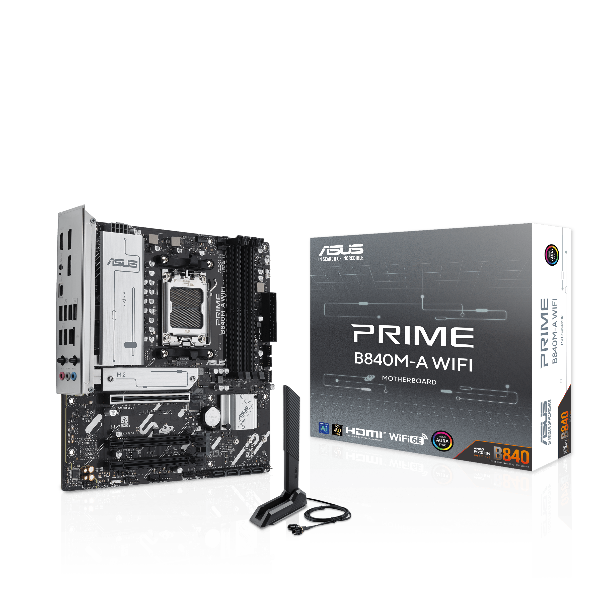 ASUS PRIME B840M-A WiFi Mainboard, Sockel AM5, AMD B840, Micro-ATX