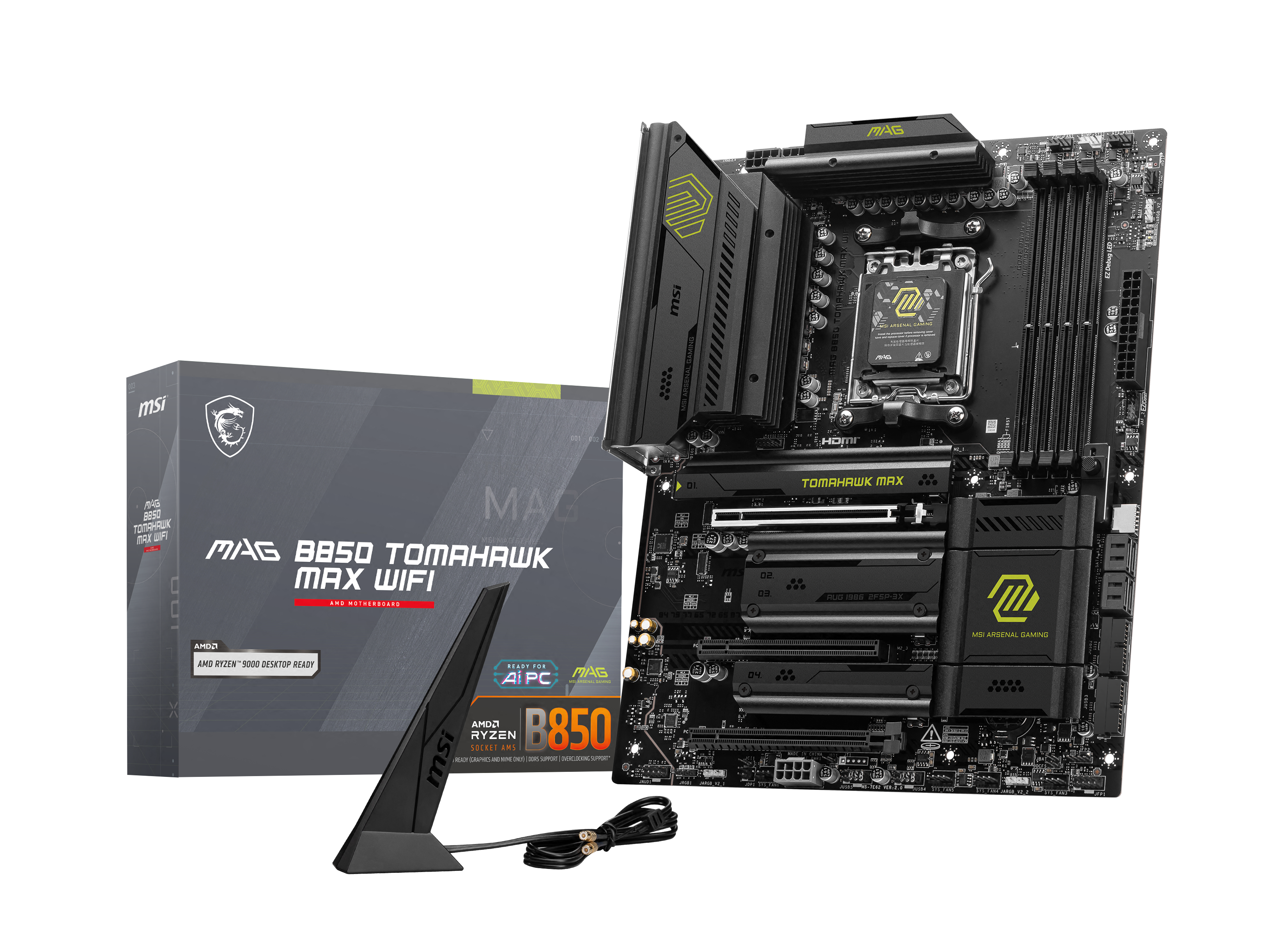 マザーボード MSI MAG B850 TOMAHAWK MAX WIFI MSI MAG B850 Tomahawk Max WiFi Mainboard, Sockel AM5, AMD B850