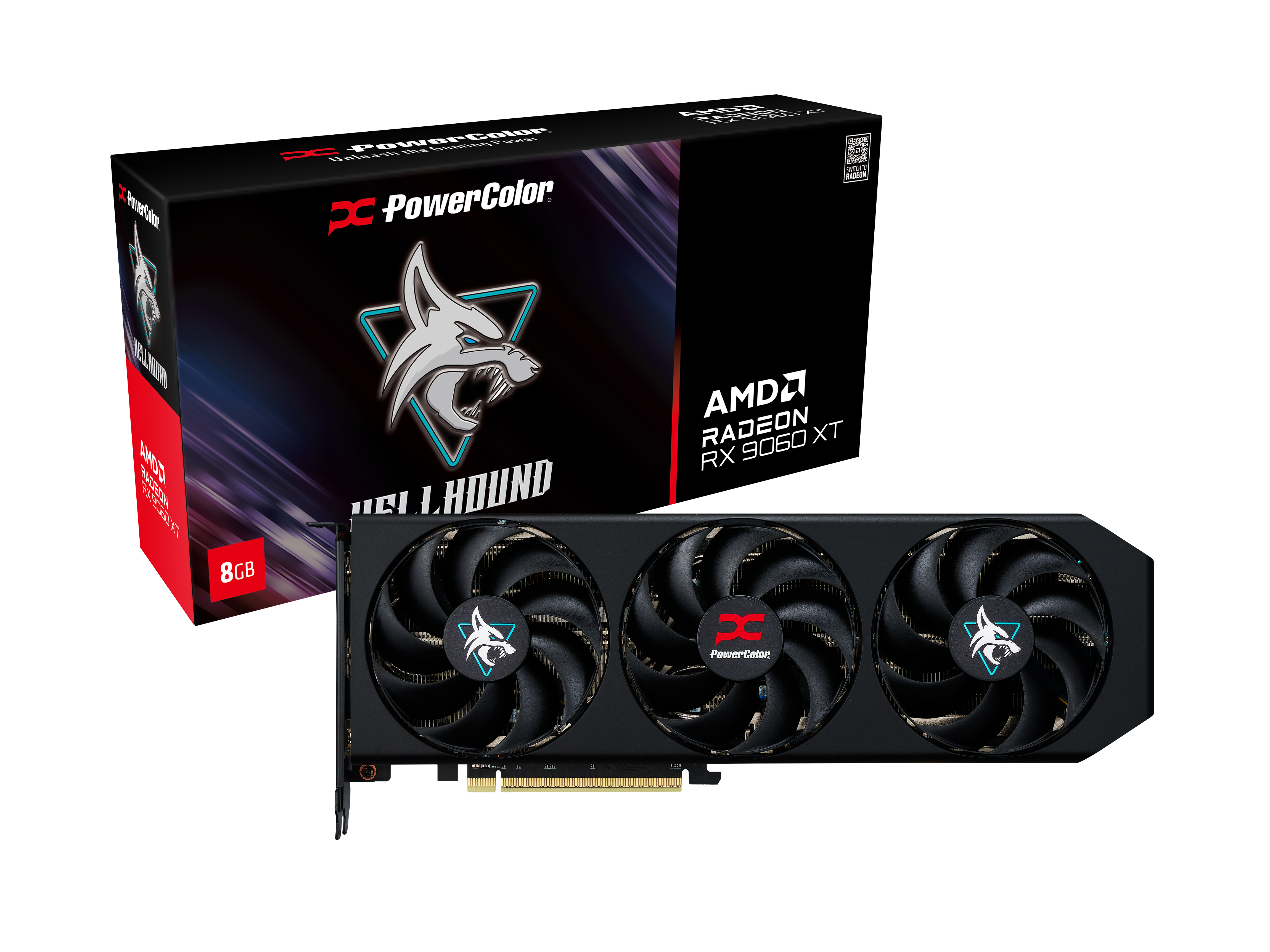 PowerColor Hellhound Radeon RX 9060 XT Graphics Card, 8192 MB GDDR6