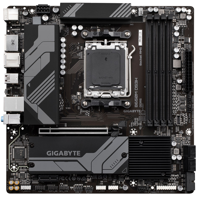 Das Bild zeigt das GIGABYTE B650M DS3H Mainboard.