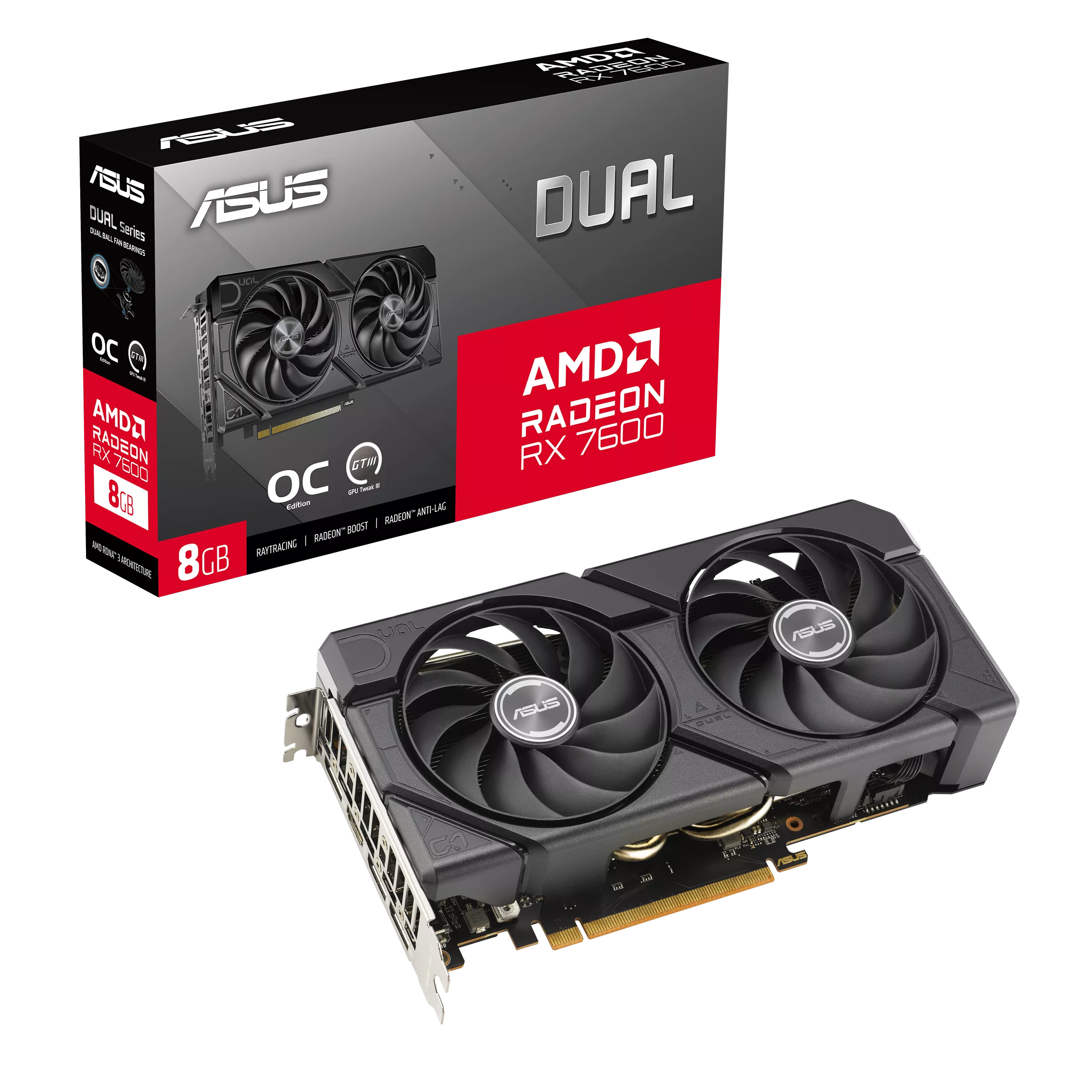 Amd Radeon 650 ASUS Dual Radeon RX 7600 EVO OC, 8192 MB GDDR6