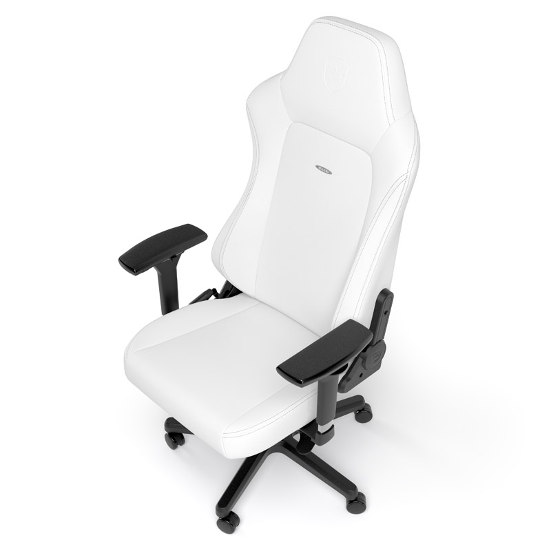 The image shows the noblechairs HERO Gaming Chair - White Edition.